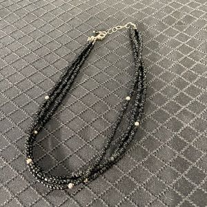 Black & Sterling Silver Tri-Strand Silpada Necklace
